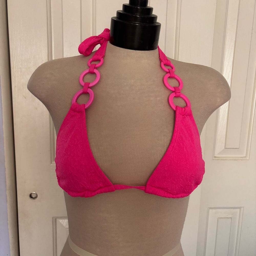 hot pink groovy bikini top medium